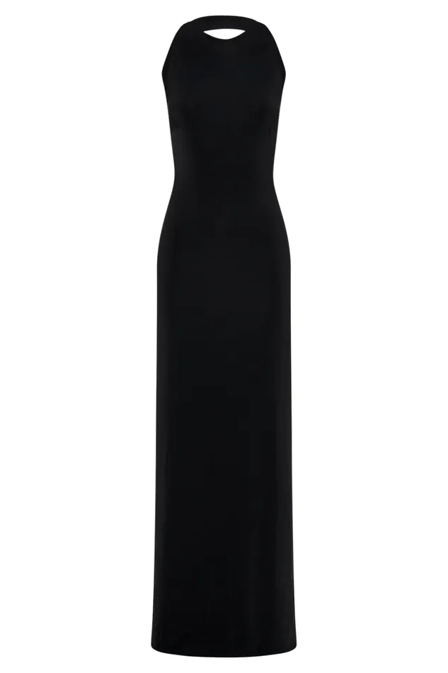 Women Meshki Dresses Louise Slinky Backless Maxi Dress 8211 Black