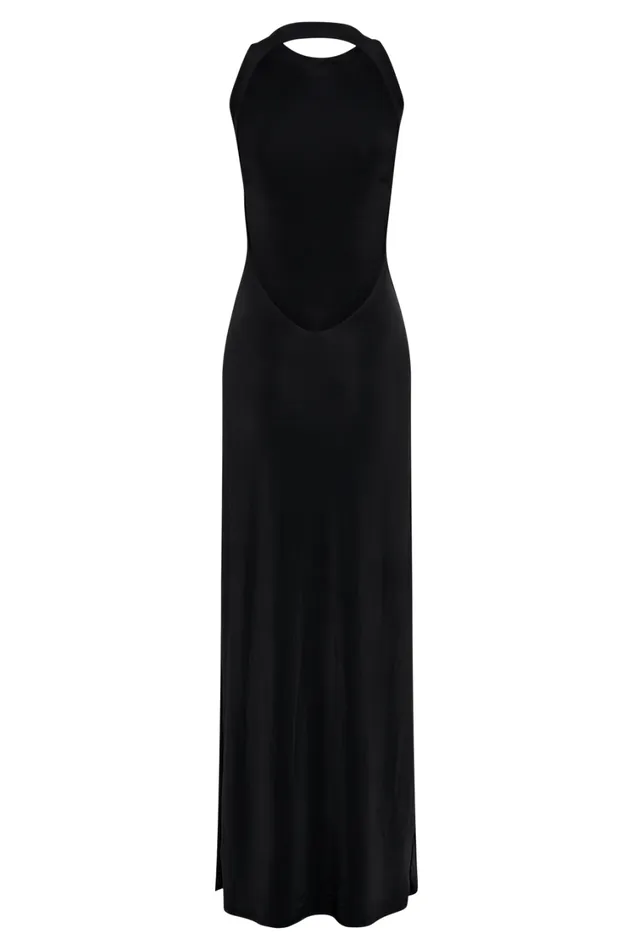 Women Meshki Dresses Louise Slinky Backless Maxi Dress 8211 Black