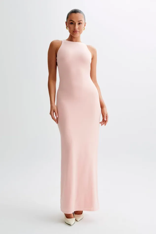 Women Meshki Dresses Louise Slinky Backless Maxi Dress 8211 Pale Pink