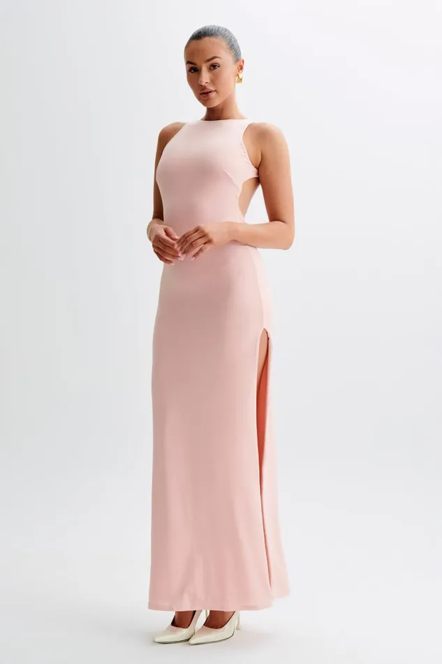 Women Meshki Dresses Louise Slinky Backless Maxi Dress 8211 Pale Pink