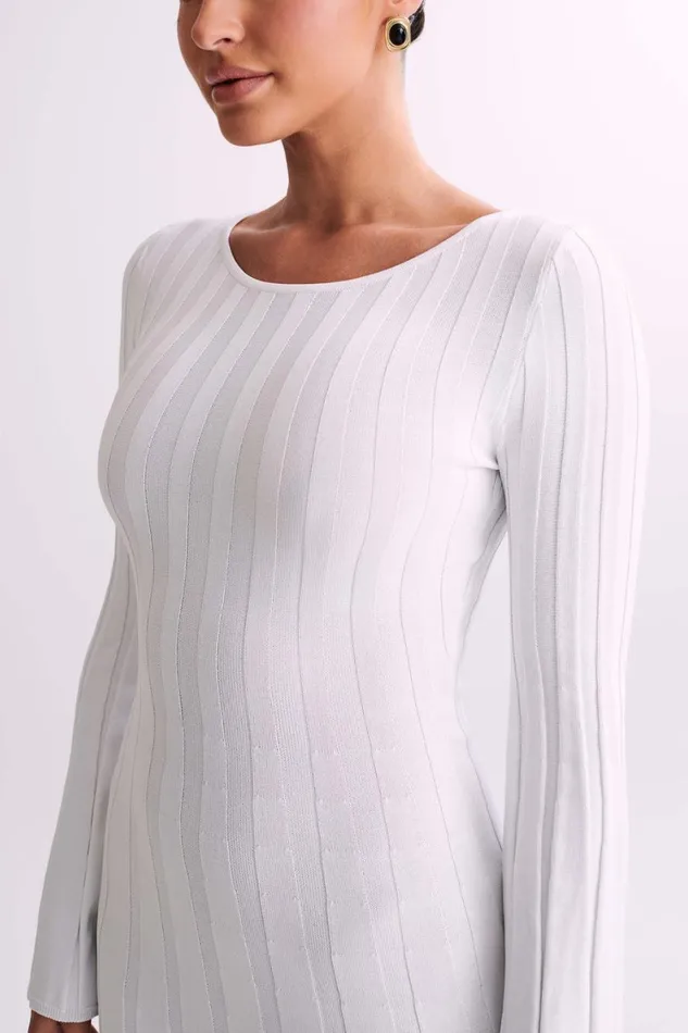 Women Meshki Dresses Mabel Long Sleeve Knit Maxi Dress 8211 White Women Meshki Dresses Mabel Long Sleeve Knit Maxi Dress 8211 White