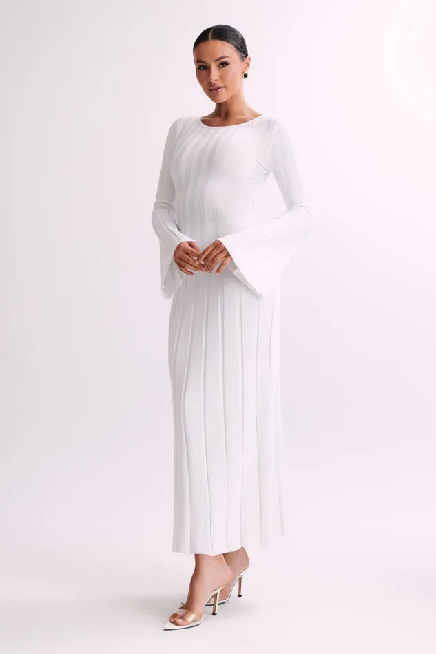 Women Meshki Dresses Mabel Long Sleeve Knit Maxi Dress 8211 White Women Meshki Dresses Mabel Long Sleeve Knit Maxi Dress 8211 White
