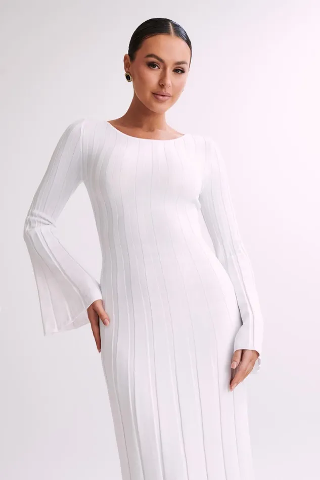 Women Meshki Dresses Mabel Long Sleeve Knit Maxi Dress 8211 White Women Meshki Dresses Mabel Long Sleeve Knit Maxi Dress 8211 White