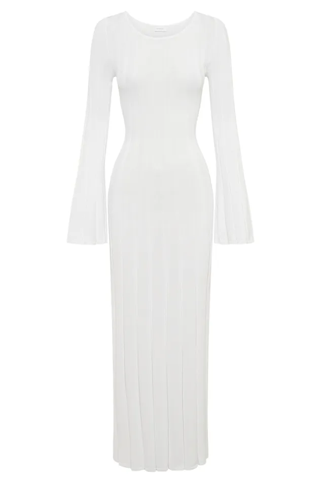 Women Meshki Dresses Mabel Long Sleeve Knit Maxi Dress 8211 White Women Meshki Dresses Mabel Long Sleeve Knit Maxi Dress 8211 White