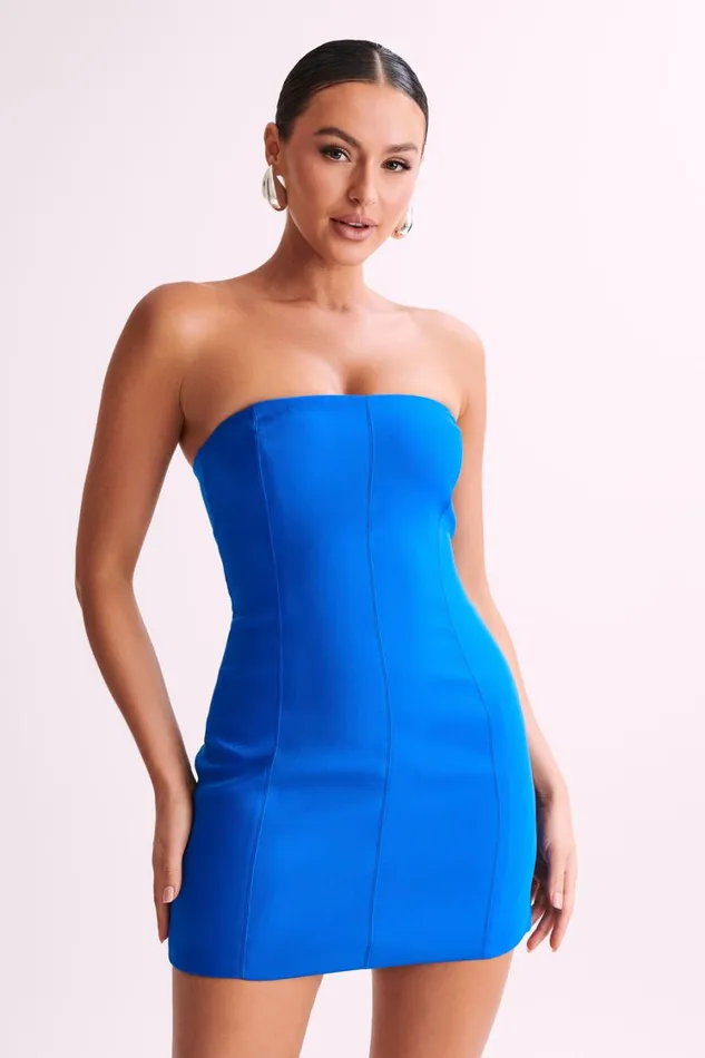 Women Meshki Dresses Maci Crepe Mini Dress 8211 Cobalt Blue