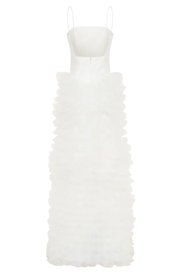 Women Meshki Dresses Magnolia Tiered Ruffle Maxi Dress 8211 Ivory
