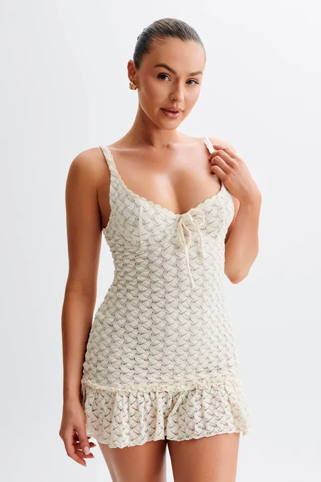 Women Meshki Dresses Marietta Cupped Lace Mini Dress 8211 Ivory