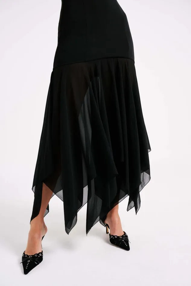 Women Meshki Dresses Minka Chiffon Maxi Dress 8211 Black