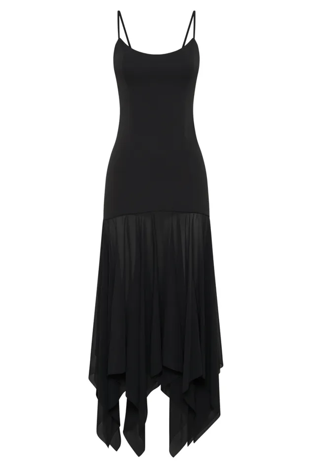 Women Meshki Dresses Minka Chiffon Maxi Dress 8211 Black