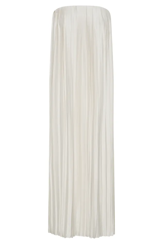 Women Meshki Dresses Myrah Plisse Strapless Maxi Dress 8211 Ivory