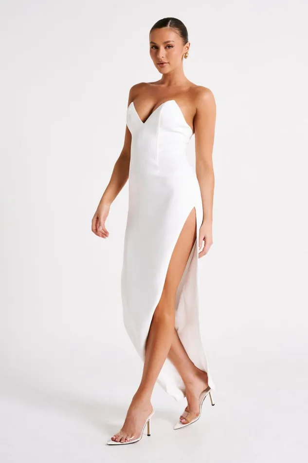 Women Meshki Dresses Natasha Pointed Corset Maxi Dress 8211 White