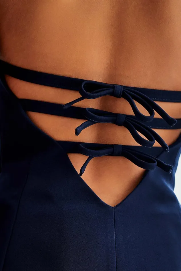 Women Meshki Dresses Neeka Strapless Bow Back Mini Dress 8211 Navy