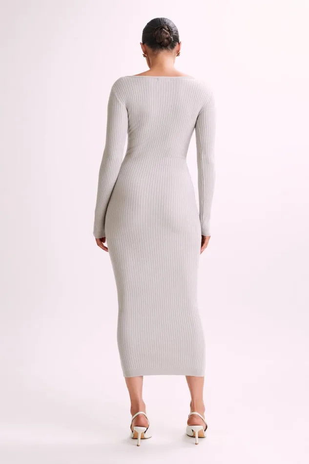 Women Meshki Dresses Nina Long Sleeve Knit Midi Dress 8211 Grey Marle Women Meshki Dresses Nina Long Sleeve Knit Midi Dress 8211 Grey Marle