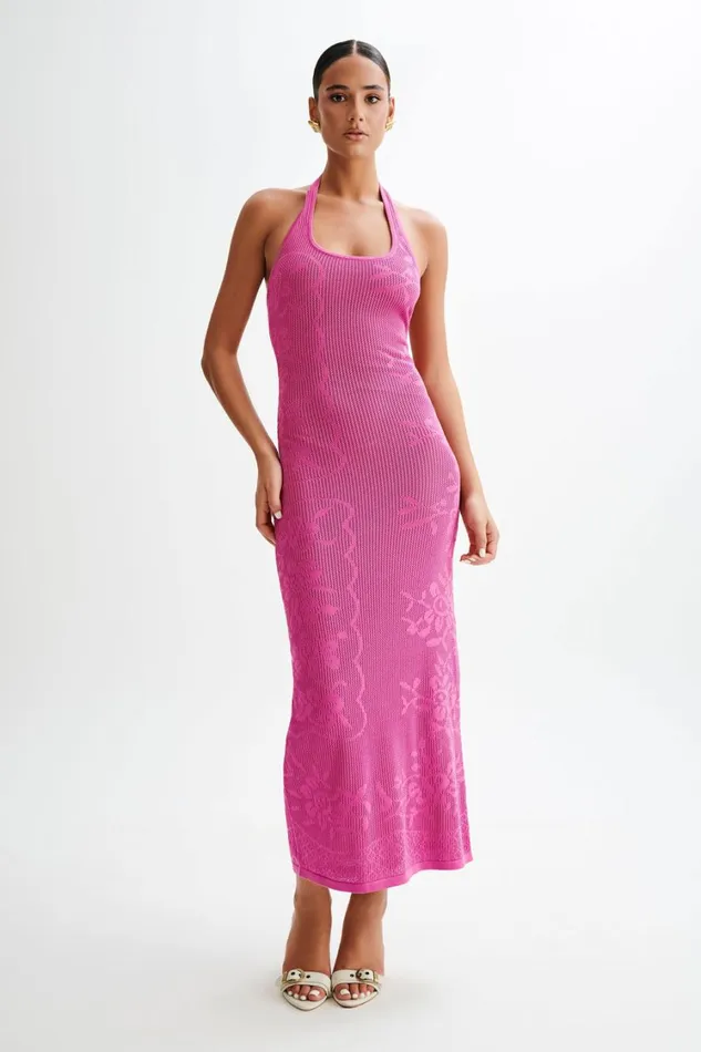 Women Meshki Dresses Patrizia Knit Halter Maxi Dress 8211 Violet