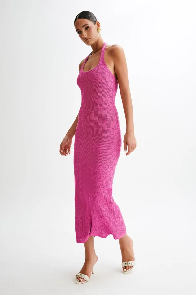 Women Meshki Dresses Patrizia Knit Halter Maxi Dress 8211 Violet