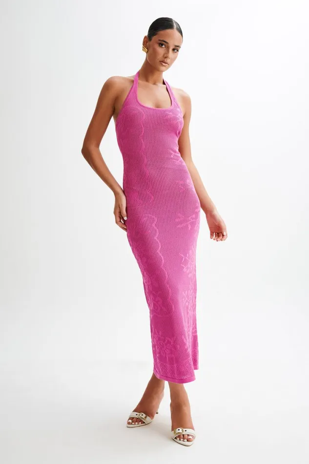 Women Meshki Dresses Patrizia Knit Halter Maxi Dress 8211 Violet