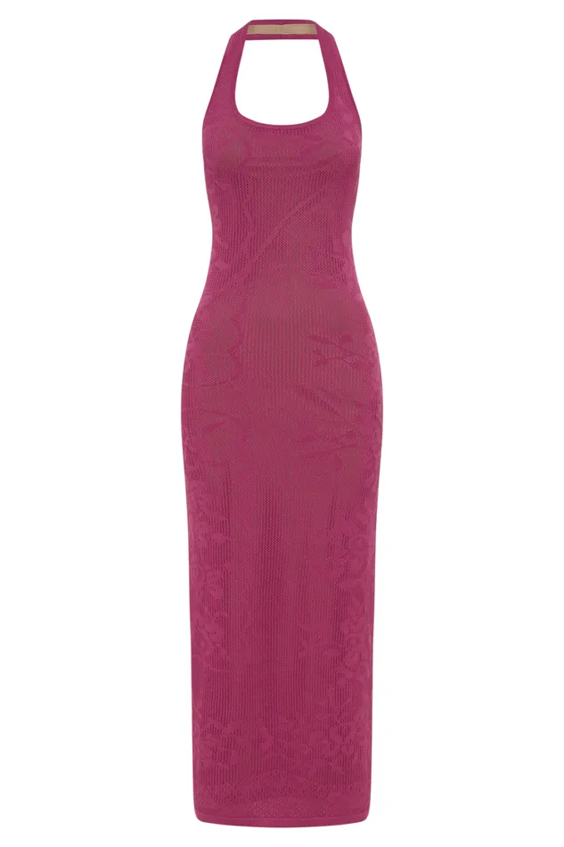 Women Meshki Dresses Patrizia Knit Halter Maxi Dress 8211 Violet