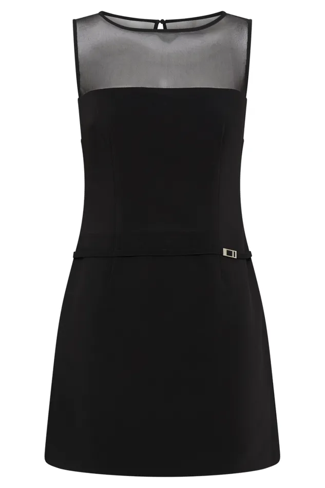 Women Meshki Dresses Posie Suiting Belted Mini Dress 8211 Black