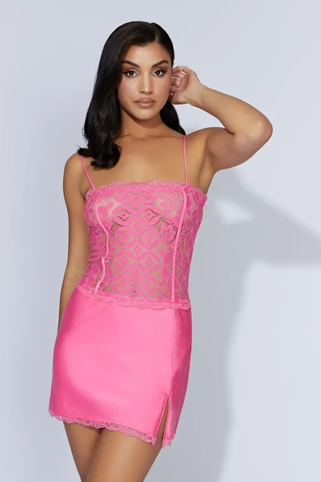 Women Meshki Dresses Quincy Lace Mini Dress 8211 Bubblegum Pink Women Meshki Dresses Quincy Lace Mini Dress 8211 Bubblegum Pink