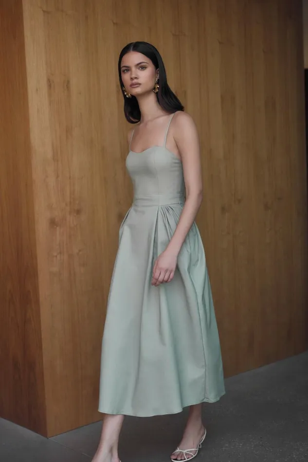 Women Meshki Dresses Rebecca Cotton Midi Dress 8211 Basil