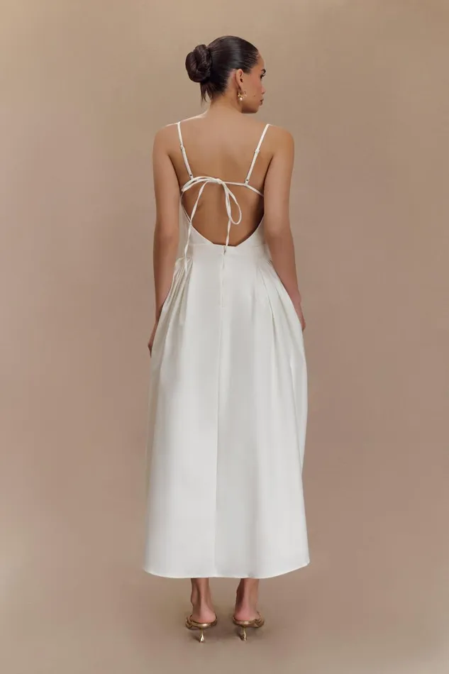 Women Meshki Dresses Rebecca Cotton Midi Dress 8211 White