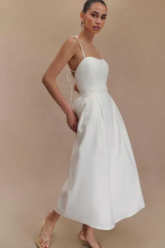 Women Meshki Dresses Rebecca Cotton Midi Dress 8211 White