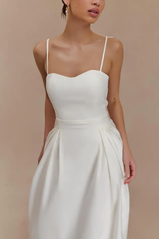 Women Meshki Dresses Rebecca Cotton Midi Dress 8211 White