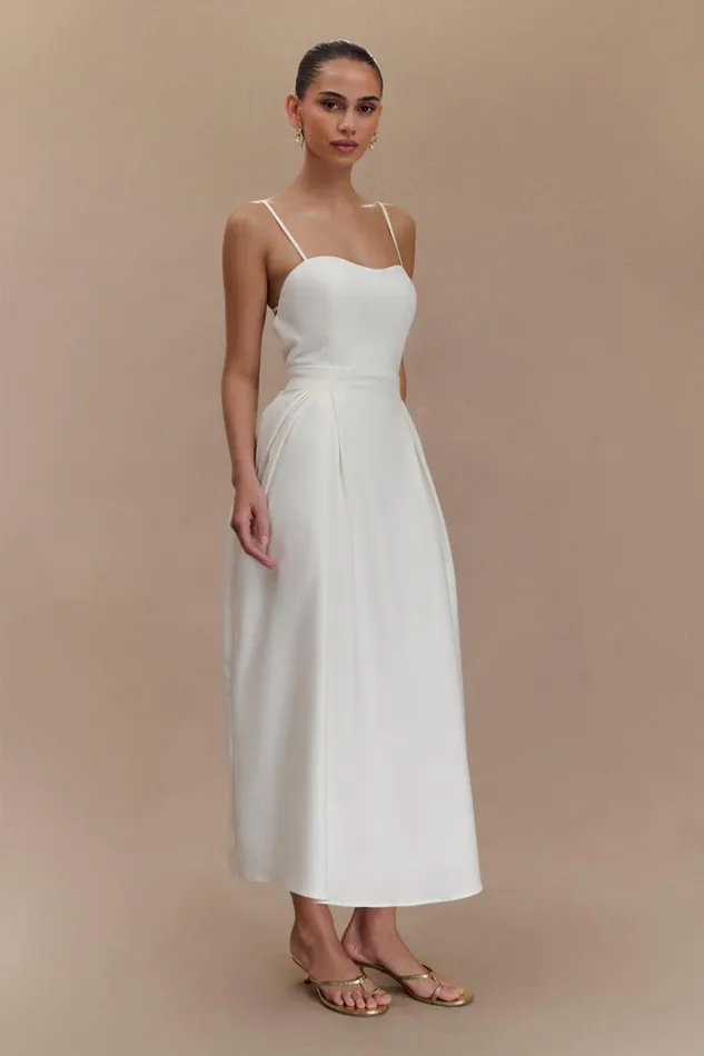 Women Meshki Dresses Rebecca Cotton Midi Dress 8211 White