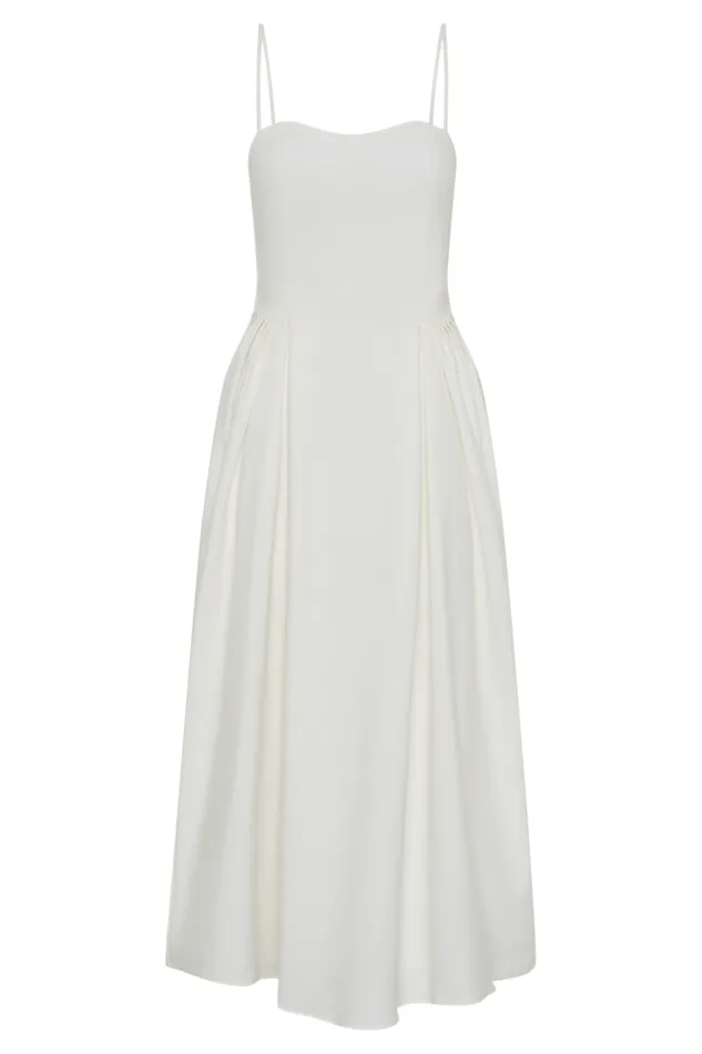 Women Meshki Dresses Rebecca Cotton Midi Dress 8211 White