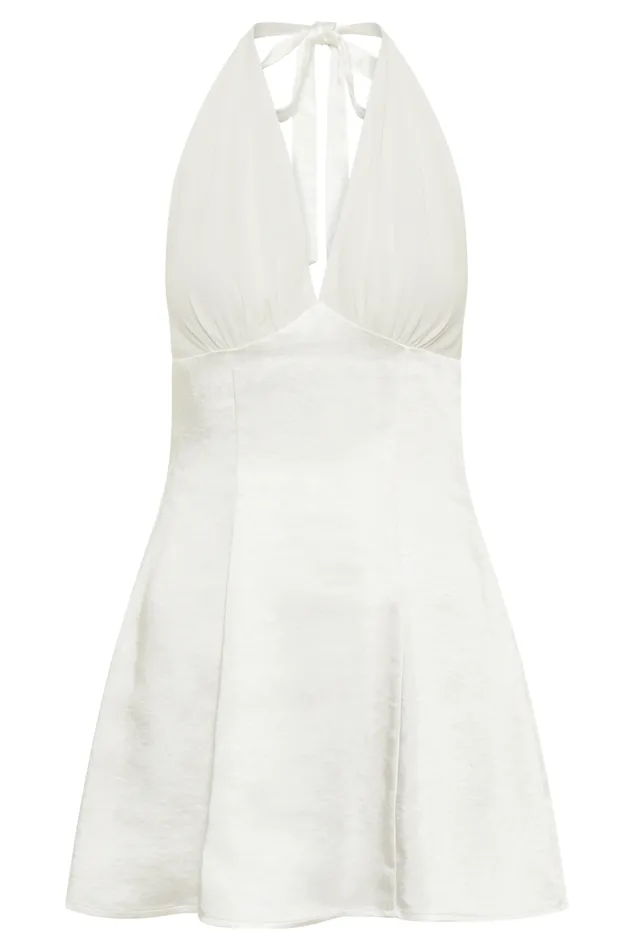 Women Meshki Dresses Richelle Satin Mini Dress 8211 Ivory