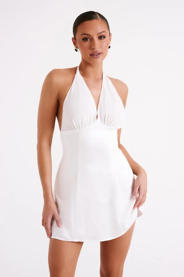 Women Meshki Dresses Richelle Satin Mini Dress 8211 Ivory