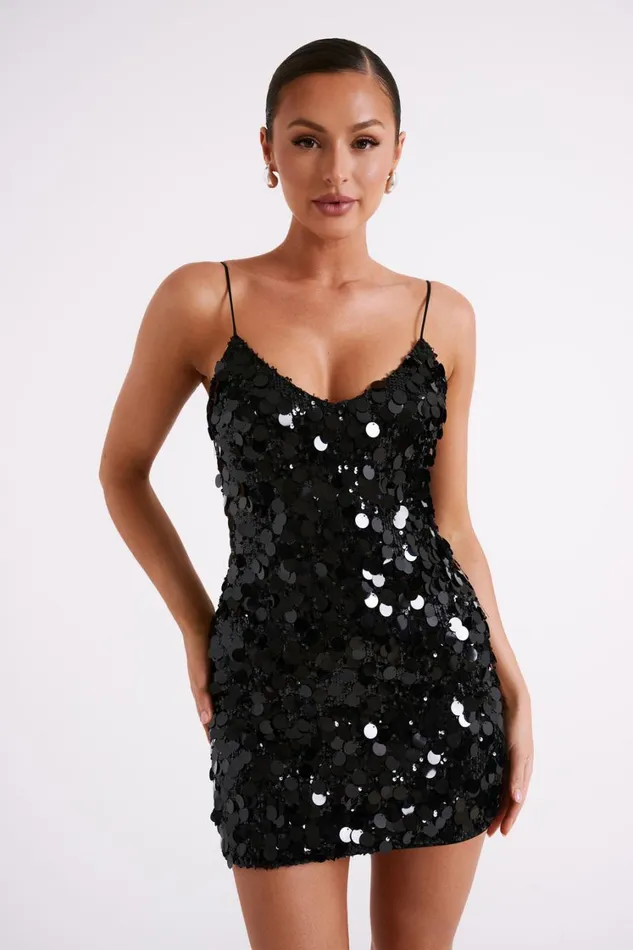 Women Meshki Dresses Romilly Sequin Mini Dress 8211 Black