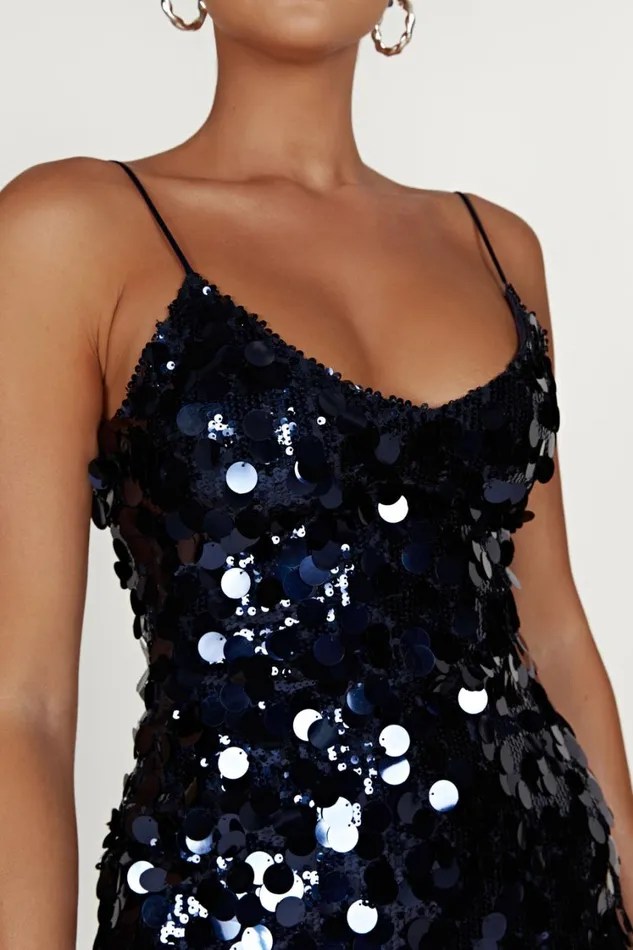 Women Meshki Dresses Romilly Sequin Mini Dress 8211 Midnight Navy