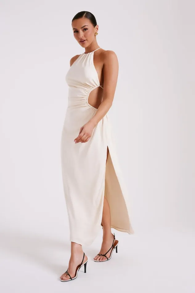 Women Meshki Dresses Rosalina Cut Out Maxi Dress 8211 Ivory