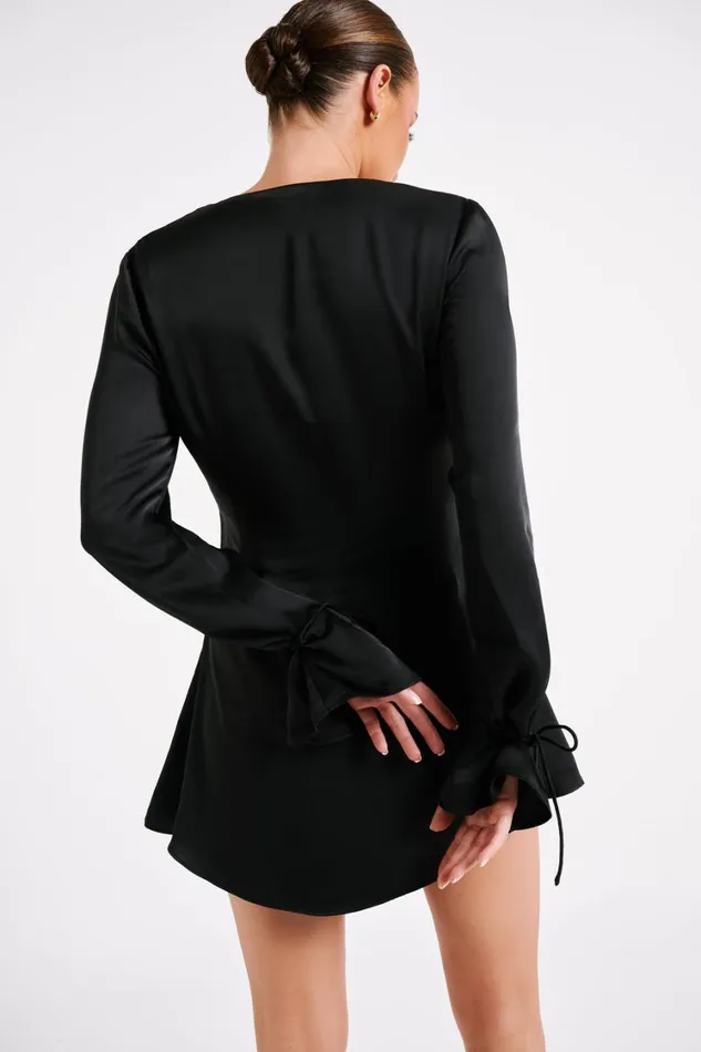 Women Meshki Dresses Rosario Long Sleeve Mini Dress 8211 Black