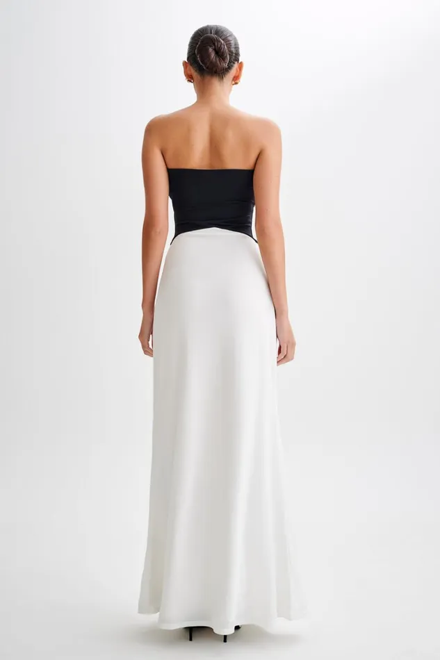 Women Meshki Dresses Ruby Strapless Slinky Maxi Dress 8211 BlackWhite