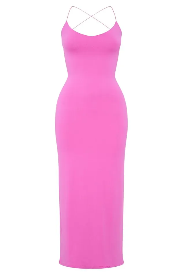 Women Meshki Dresses Sabine Backless Maxi Dress 8211 Bubblegum Pink