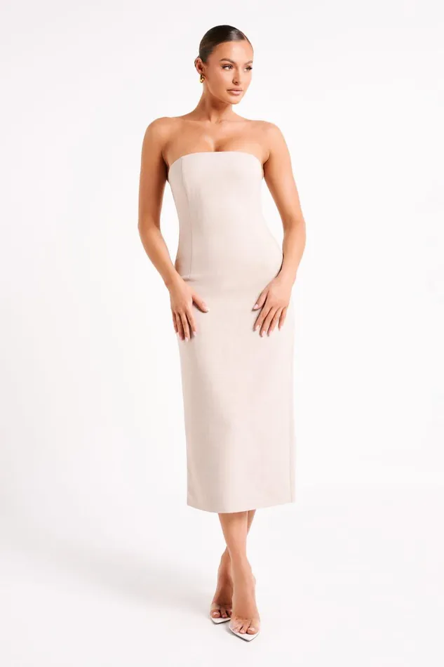 Women Meshki Dresses Sable Textured Midi Dress 8211 Natural