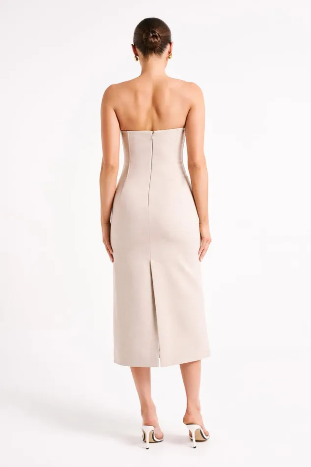 Women Meshki Dresses Sable Textured Midi Dress 8211 Natural