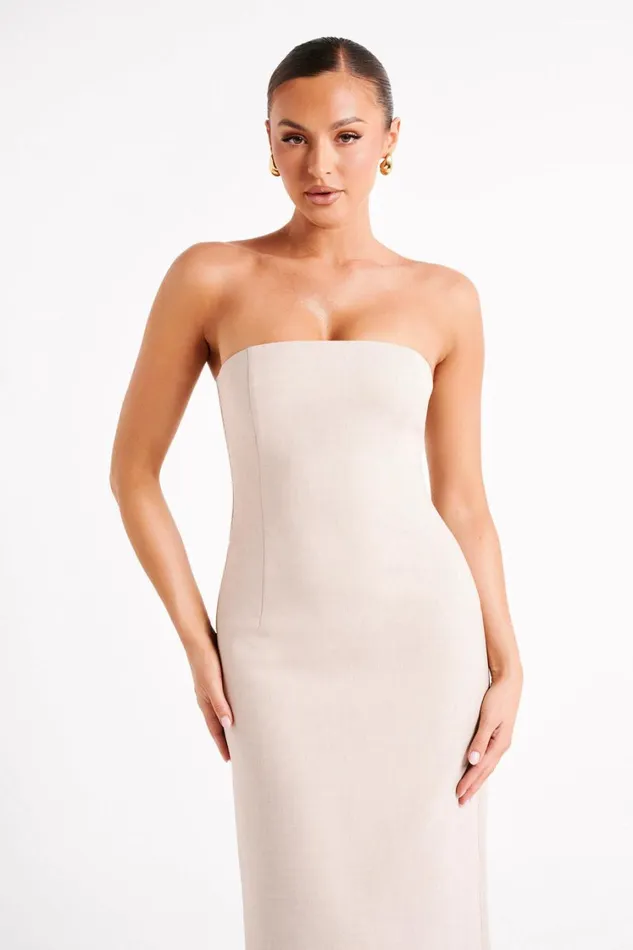 Women Meshki Dresses Sable Textured Midi Dress 8211 Natural