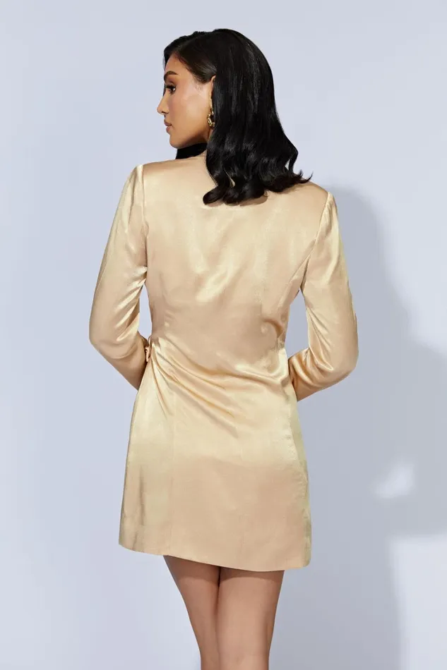 Women Meshki Dresses Saira Tie Up Mini Dress 8211 Wheat Women Meshki Dresses Saira Tie Up Mini Dress 8211 Wheat
