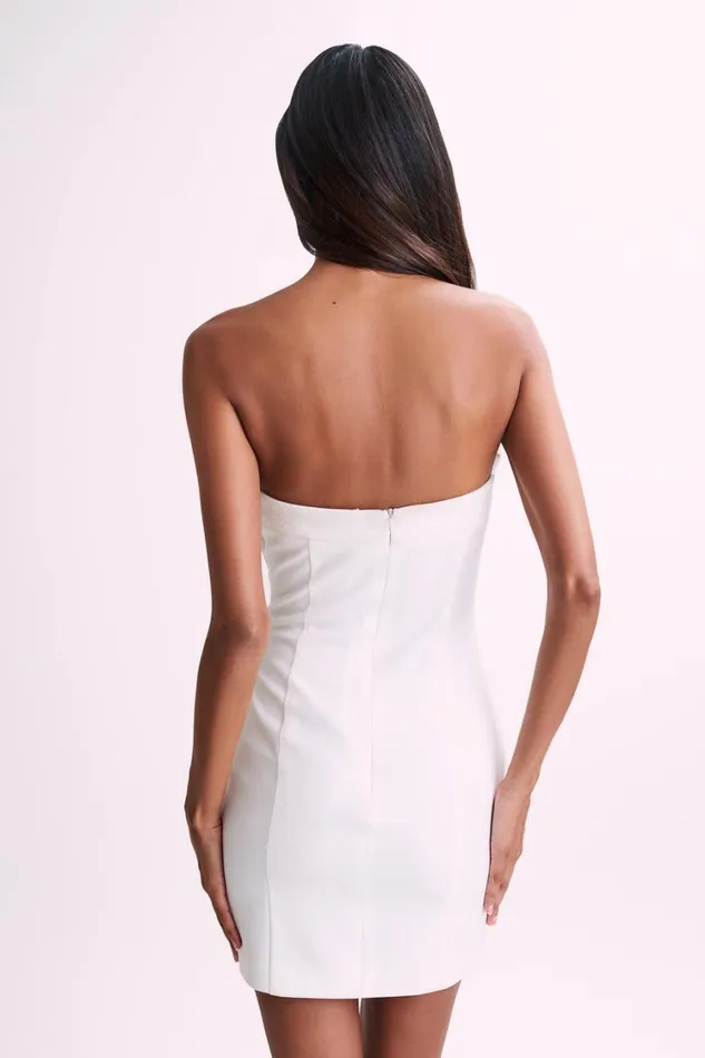 Women Meshki Dresses Saoirse Strapless Mini Dress With Diamante Bow 8211 White