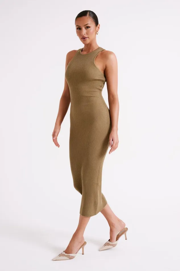 Women Meshki Dresses Sienna Knit Midi Dress 8211 Olive Women Meshki Dresses Sienna Knit Midi Dress 8211 Olive