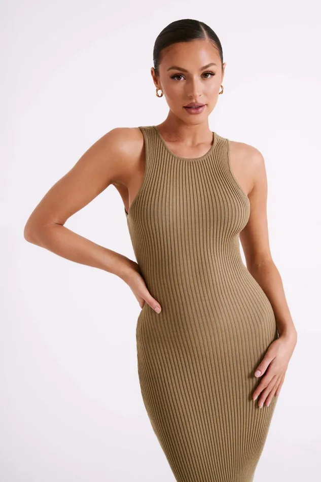 Women Meshki Dresses Sienna Knit Midi Dress 8211 Olive Women Meshki Dresses Sienna Knit Midi Dress 8211 Olive