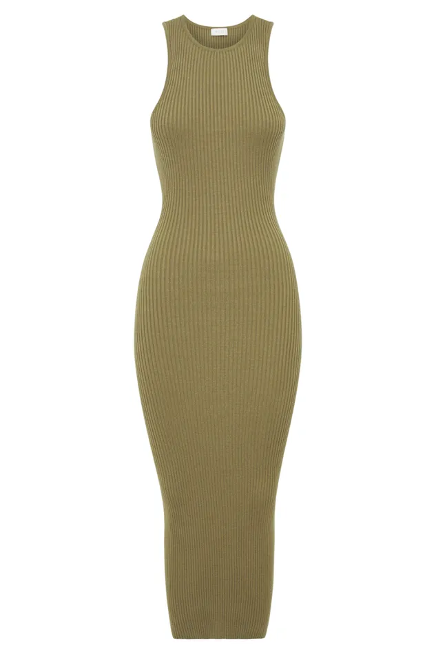Women Meshki Dresses Sienna Knit Midi Dress 8211 Olive Women Meshki Dresses Sienna Knit Midi Dress 8211 Olive