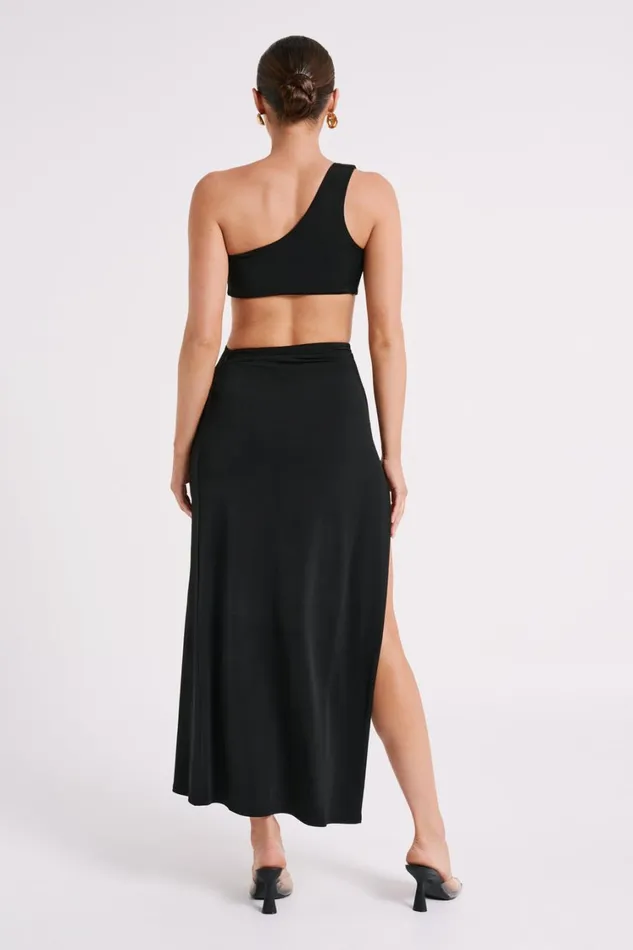 Women Meshki Dresses Solana One Shoulder Maxi Dress 8211 Black