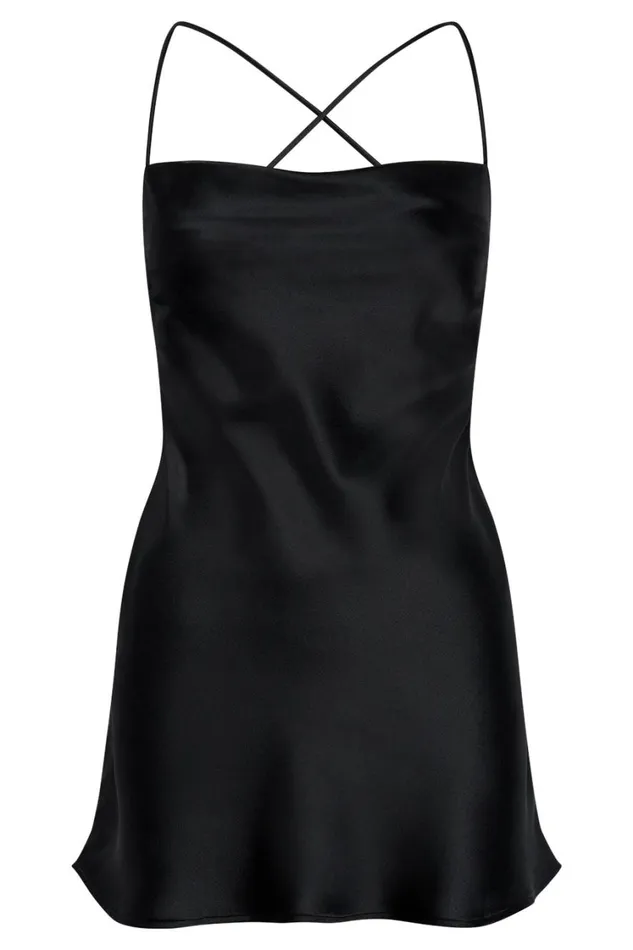 Women Meshki Dresses Sydney Mini Satin Dress 8211 Black