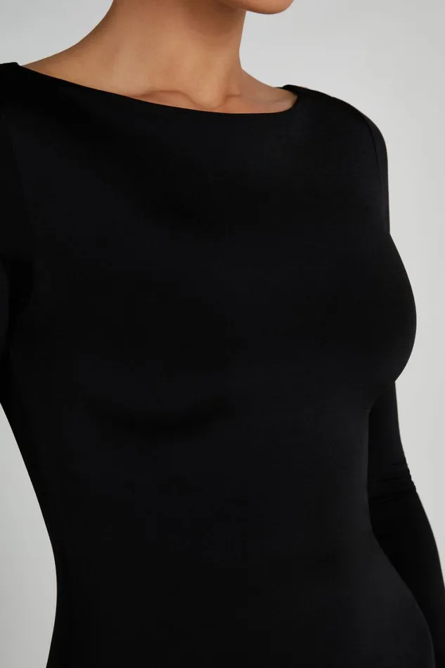 Women Meshki Dresses Tarna Slinky Fishtail Maxi Dress 8211 Black