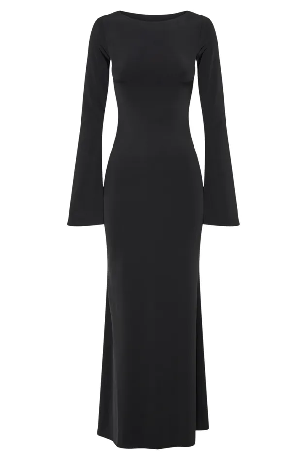 Women Meshki Dresses Tarna Slinky Fishtail Maxi Dress 8211 Black