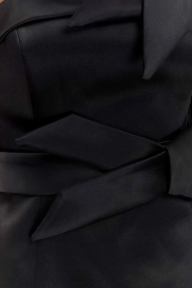 Women Meshki Dresses Tatiana Satin Strapless Bow Mini Dress 8211 Black